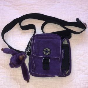 Purple Kipling Small Crossbody Bag Purse w/ Monkey